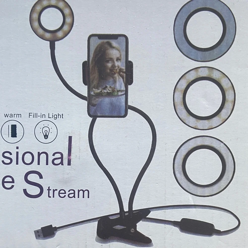 Professional Live Stream Ring Light with Clip On
